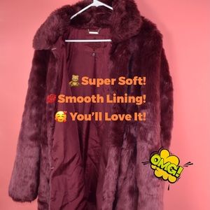 COPY - Jou Jou burgundy Faux Fur Coat XL womens/Unisex